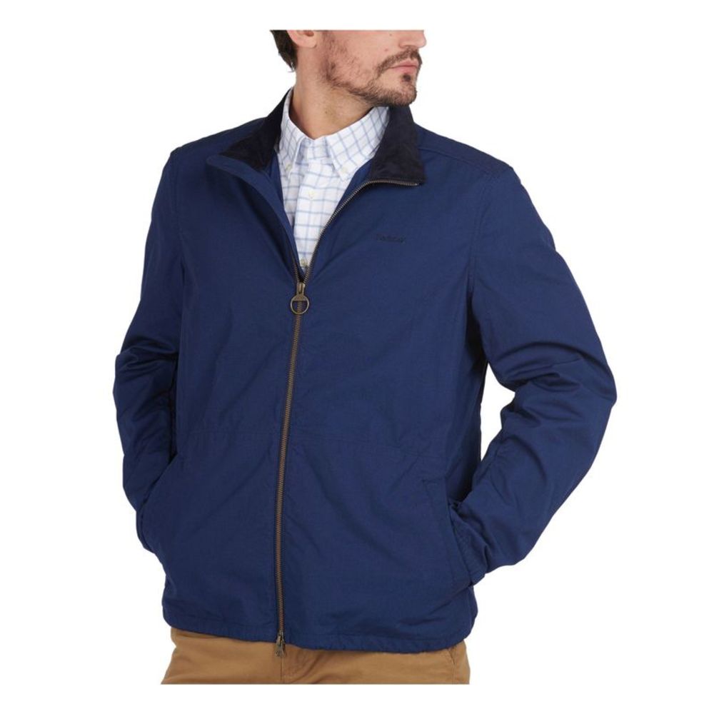 BARBOUR Mens Burden Navy Cotton Zip Up Jacket XXL